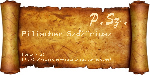 Pilischer Szíriusz névjegykártya